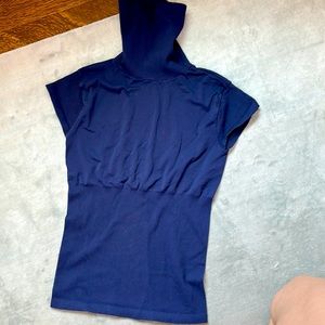 Brand new nylon/spandex Bebe short sleeve turtleneck in gorgeous navy, size M/L